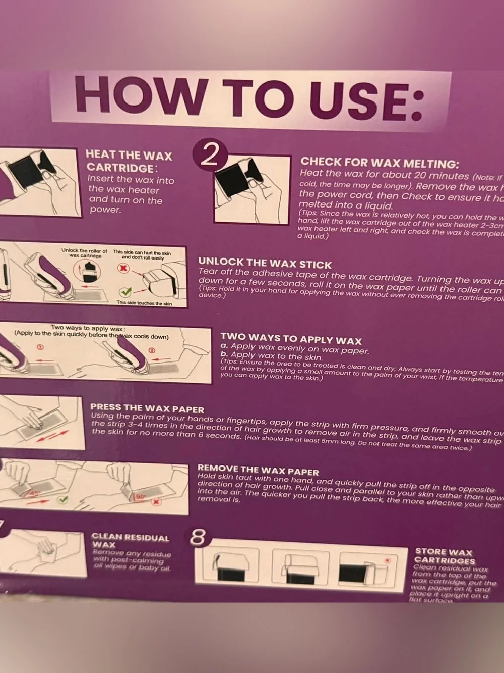 Sharmiz Roll On Wax Kit in Purple NEW IN BOX